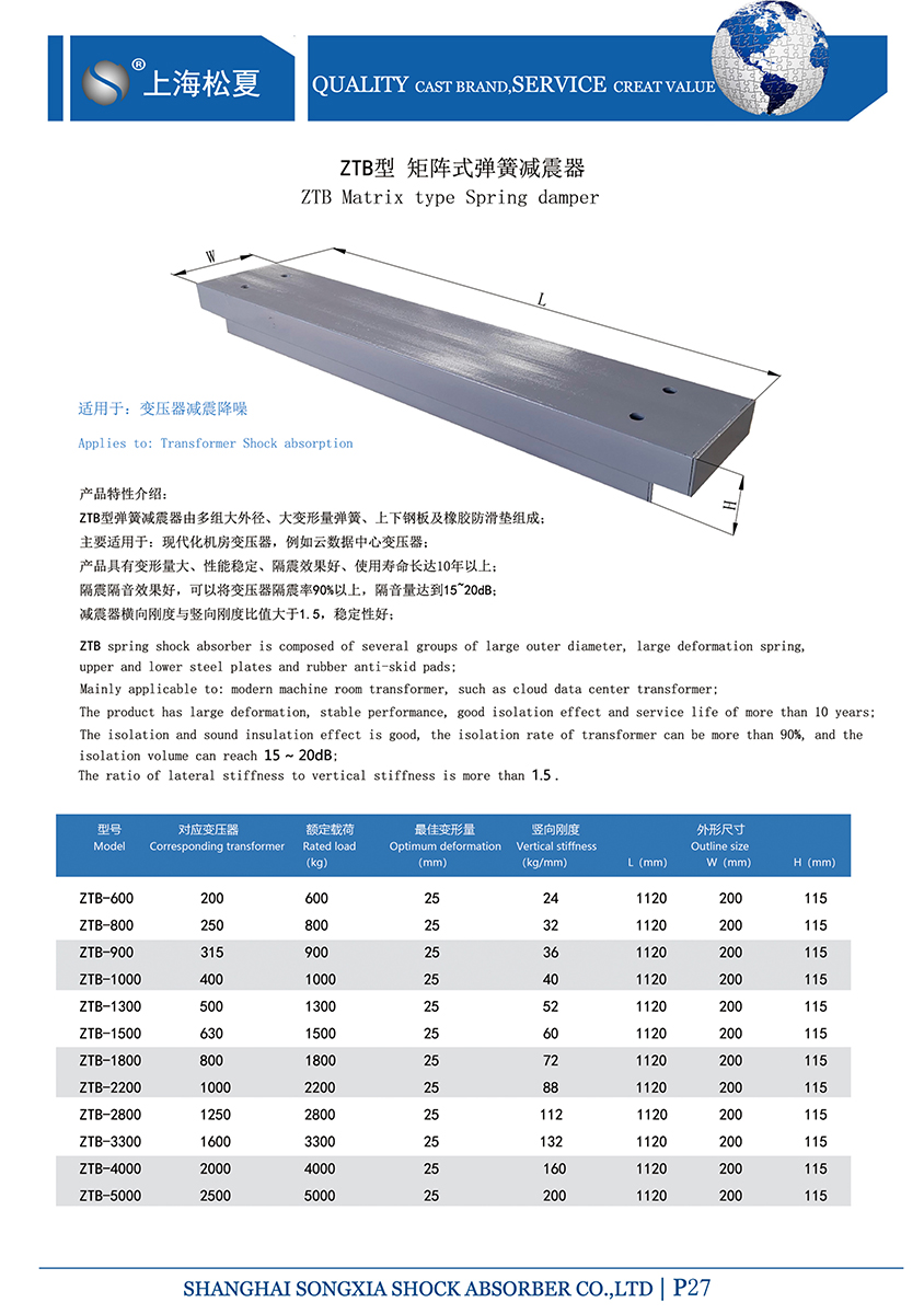 矩陣式<a href='http://wap.jshnzg.com' target='_blank'><u>彈簧減震器</u></a>-變壓器專(zhuān)用