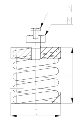 ZTH型<a href='http://wap.jshnzg.com' target='_blank'><u>彈簧減震器</u></a>結構圖